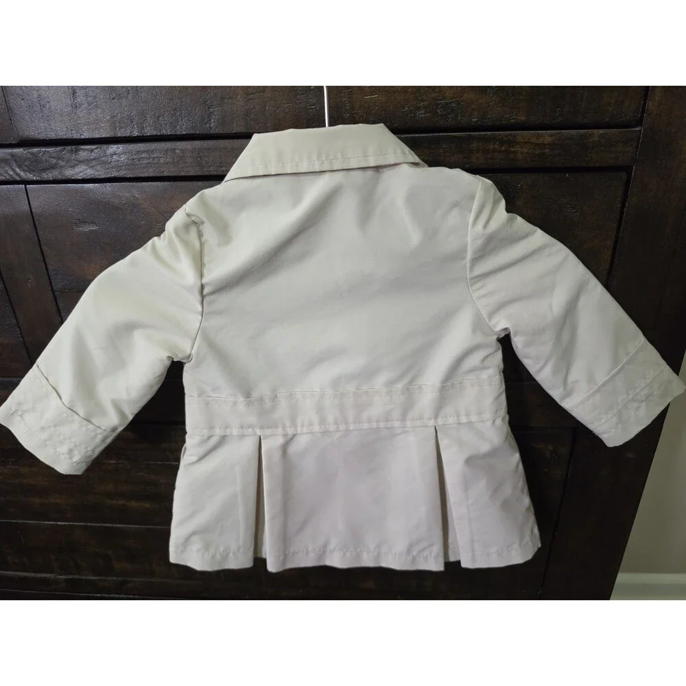 Carter's Beige Double-Breasted Trench Coat 12 Months Lined Collared Buttons